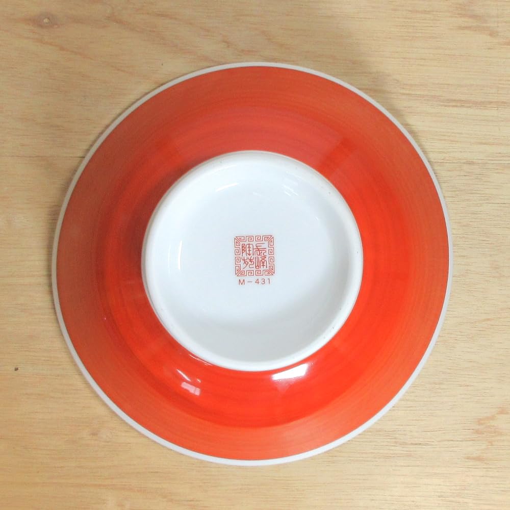 Amazon | ラーメン丼 赤巻三ﾂ竜 6.8反高台丼 業務用食器 美濃焼